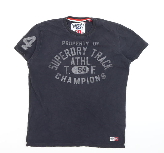 Superdry Men's Black XL Athletic Graphic Cotton T-Shirt