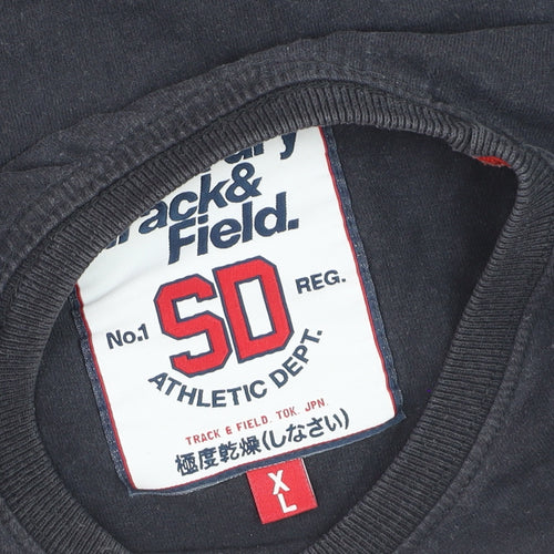 Superdry Men's Black XL Athletic Graphic Cotton T-Shirt