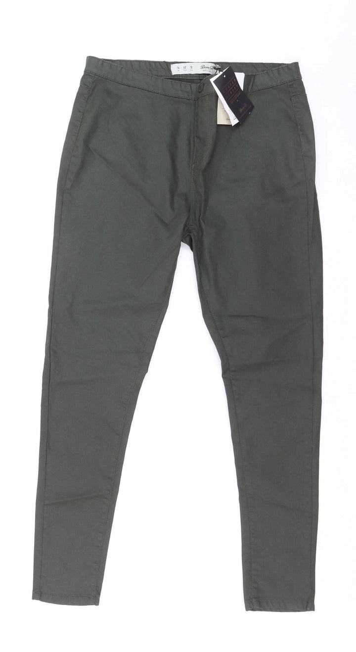 Denim Co. Women's Green Size 14 Chino Slim Trousers