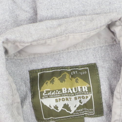 Eddie Bauer Men’s Grey Cotton Flannel Button-Up Shirt L