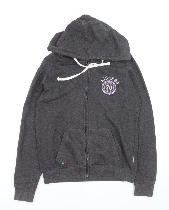 Kickers Teens Grey Full Zip Hoodie 10 Regular Fit Graphic Print