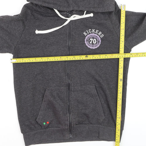 Kickers Teens Grey Full Zip Hoodie 10 Regular Fit Graphic Print