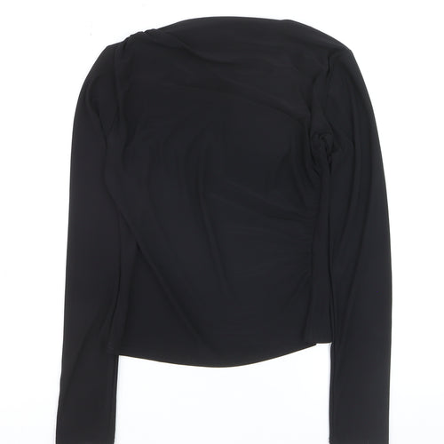 Quiz Women's Black Wrap Blouse Long Sleeve Size 10