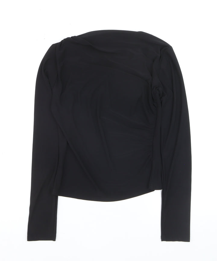 Quiz Women's Black Wrap Blouse Long Sleeve Size 10