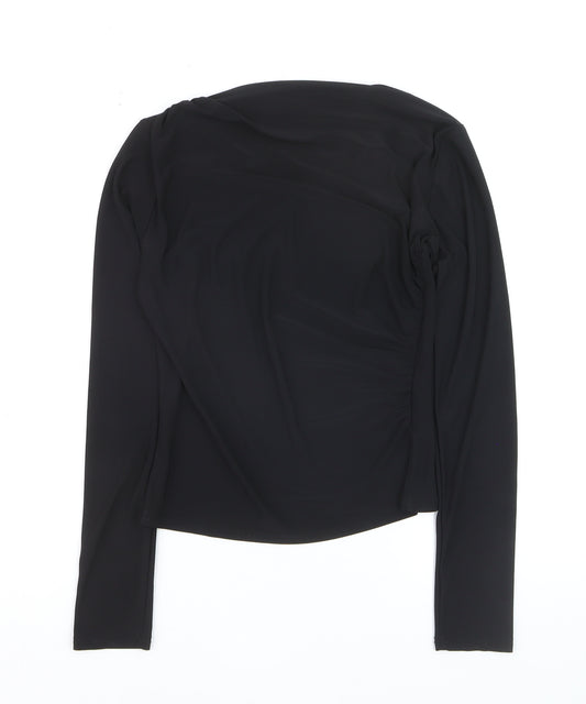 Quiz Women's Black Wrap Blouse Long Sleeve Size 10