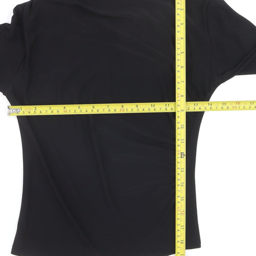 Quiz Women's Black Wrap Blouse Long Sleeve Size 10