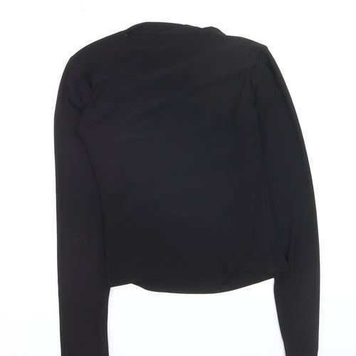Quiz Women's Black Wrap Blouse Long Sleeve Size 10