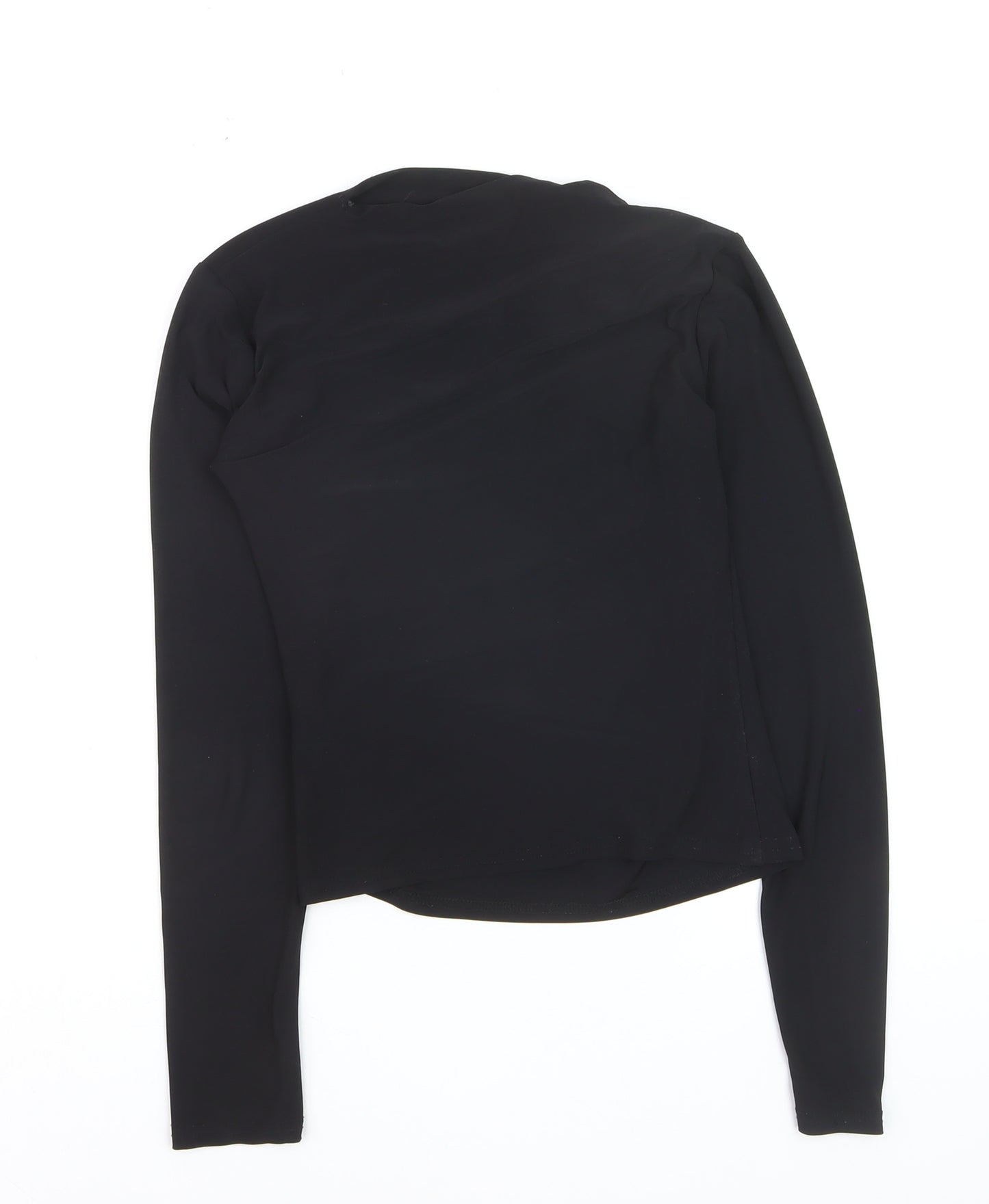 Quiz Women's Black Wrap Blouse Long Sleeve Size 10
