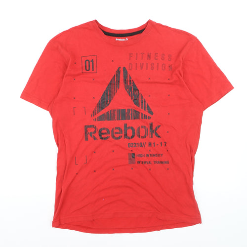 Reebok Men's Red Graphic Fitness Division T-Shirt Size M