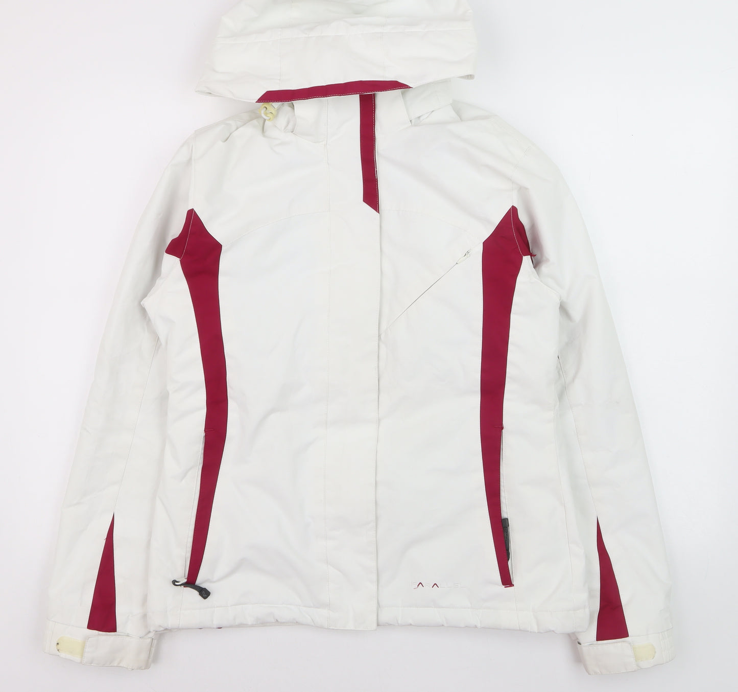 Parallel Womens White Ski Jacket Size 8 Hooded Waterproof Coat