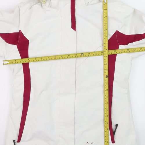 Parallel Womens White Ski Jacket Size 8 Hooded Waterproof Coat