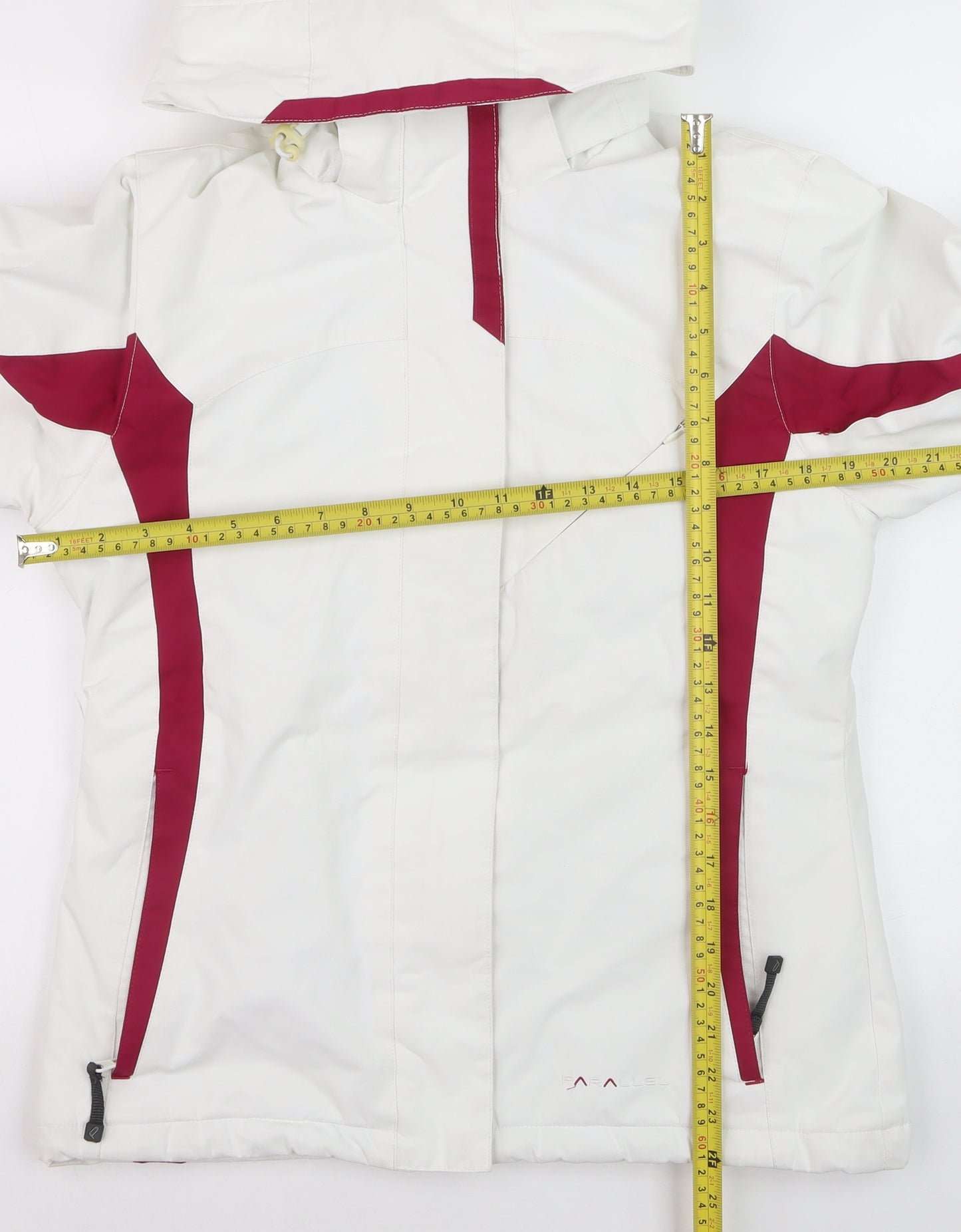 Parallel Womens White Ski Jacket Size 8 Hooded Waterproof Coat