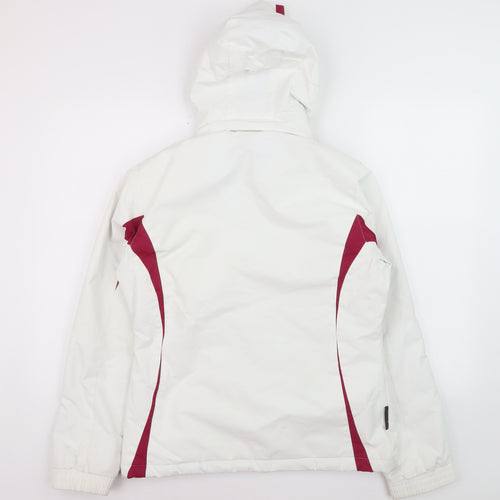 Parallel Womens White Ski Jacket Size 8 Hooded Waterproof Coat