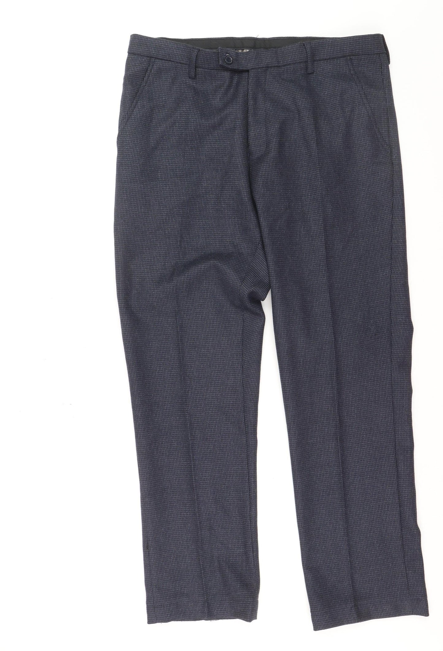 Cavani Women's Blue Herringbone Dress Pants Size 12 Regular Fit