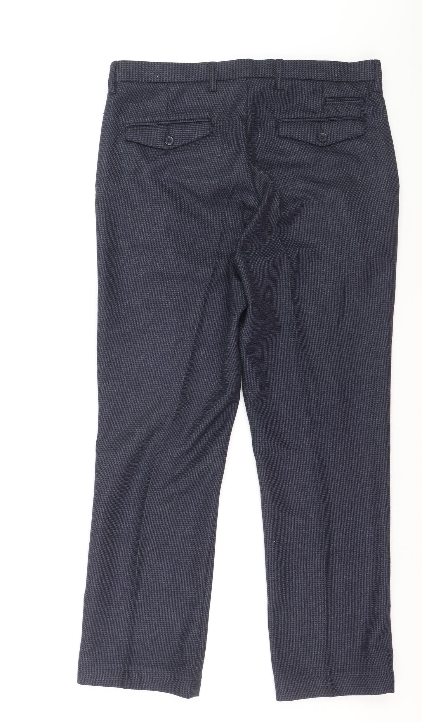 Cavani Women's Blue Herringbone Dress Pants Size 12 Regular Fit