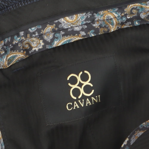 Cavani Women's Blue Herringbone Dress Pants Size 12 Regular Fit