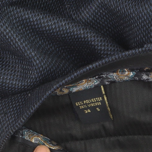 Cavani Women's Blue Herringbone Dress Pants Size 12 Regular Fit