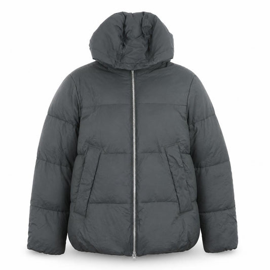 Front view of Primark Women’s Green Puffer Jacket Hooded Medium Thermal Wind Resistant