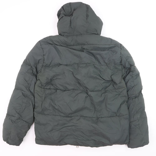 Primark Women’s Green Puffer Jacket Hooded Medium Thermal Wind Resistant