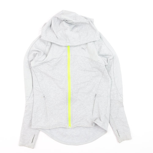 Puma Men's Grey XS Slim Fit Hooded Track Jacket
