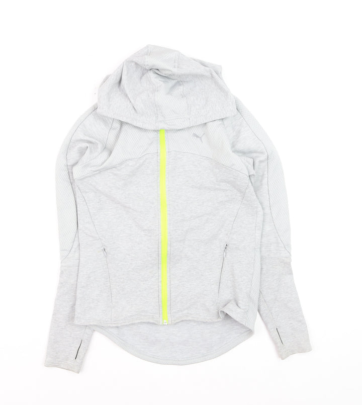Puma Men's Grey XS Slim Fit Hooded Track Jacket