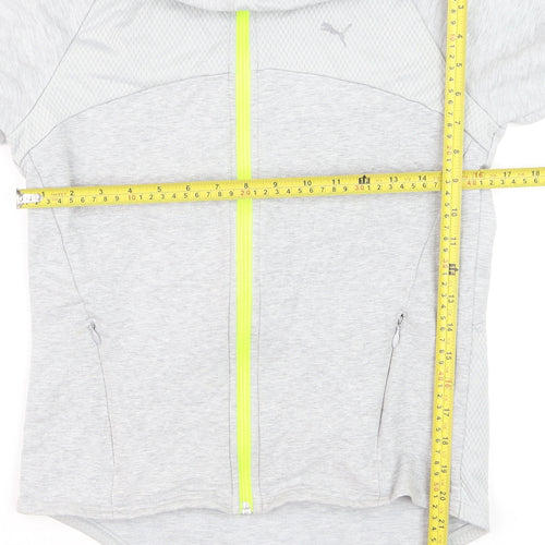 Puma Men's Grey XS Slim Fit Hooded Track Jacket