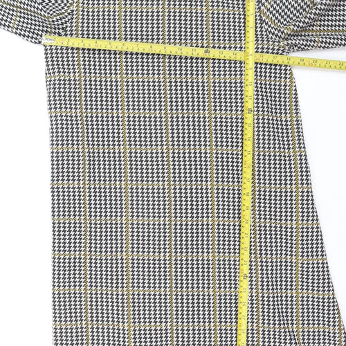 Stradivarius Women's Multicoloured Houndstooth Shift Dress Size 14