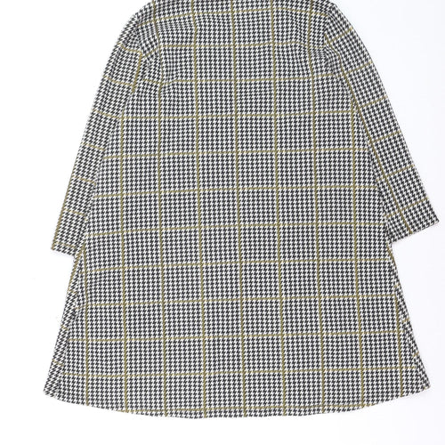 Stradivarius Women's Multicoloured Houndstooth Shift Dress Size 14