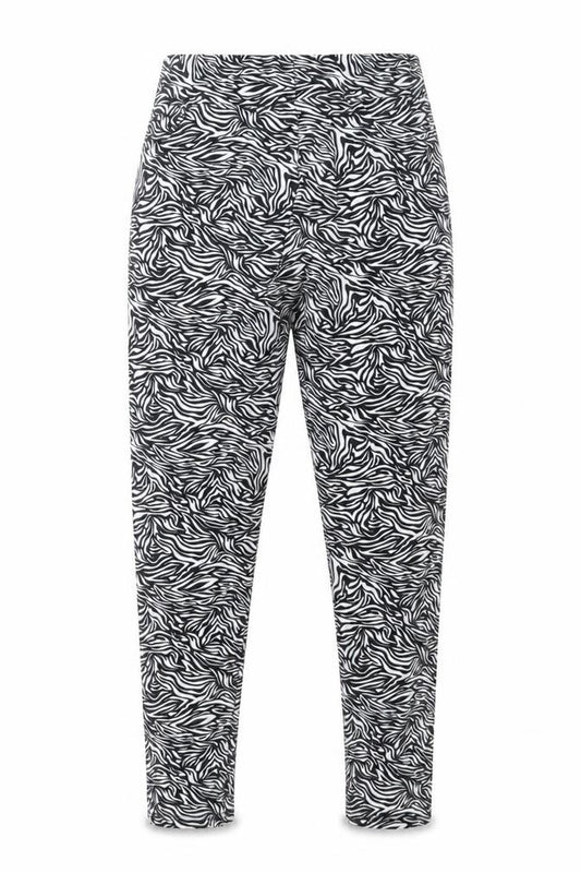 Golddigga Womens Black Zebra Print Ankle Leggings Size 10