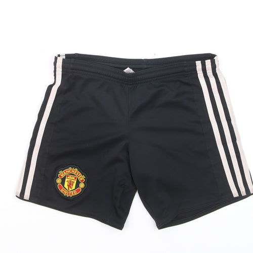 Adidas Boys Black Manchester United Football Shorts 7-8 Years
