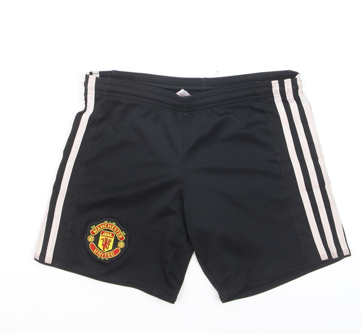 Adidas Boys Black Manchester United Football Shorts 7-8 Years