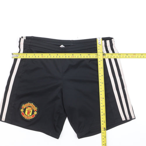 Adidas Boys Black Manchester United Football Shorts 7-8 Years