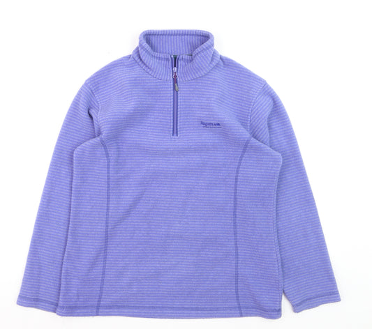 Regatta Women Purple 1/4 Zip Fleece Sweatshirt UK 12