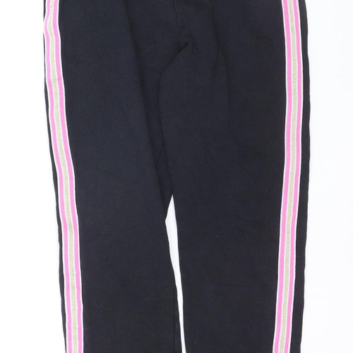 Marks and Spencer Girls Black Jogger Trousers 14-15 Years Fleece Lined