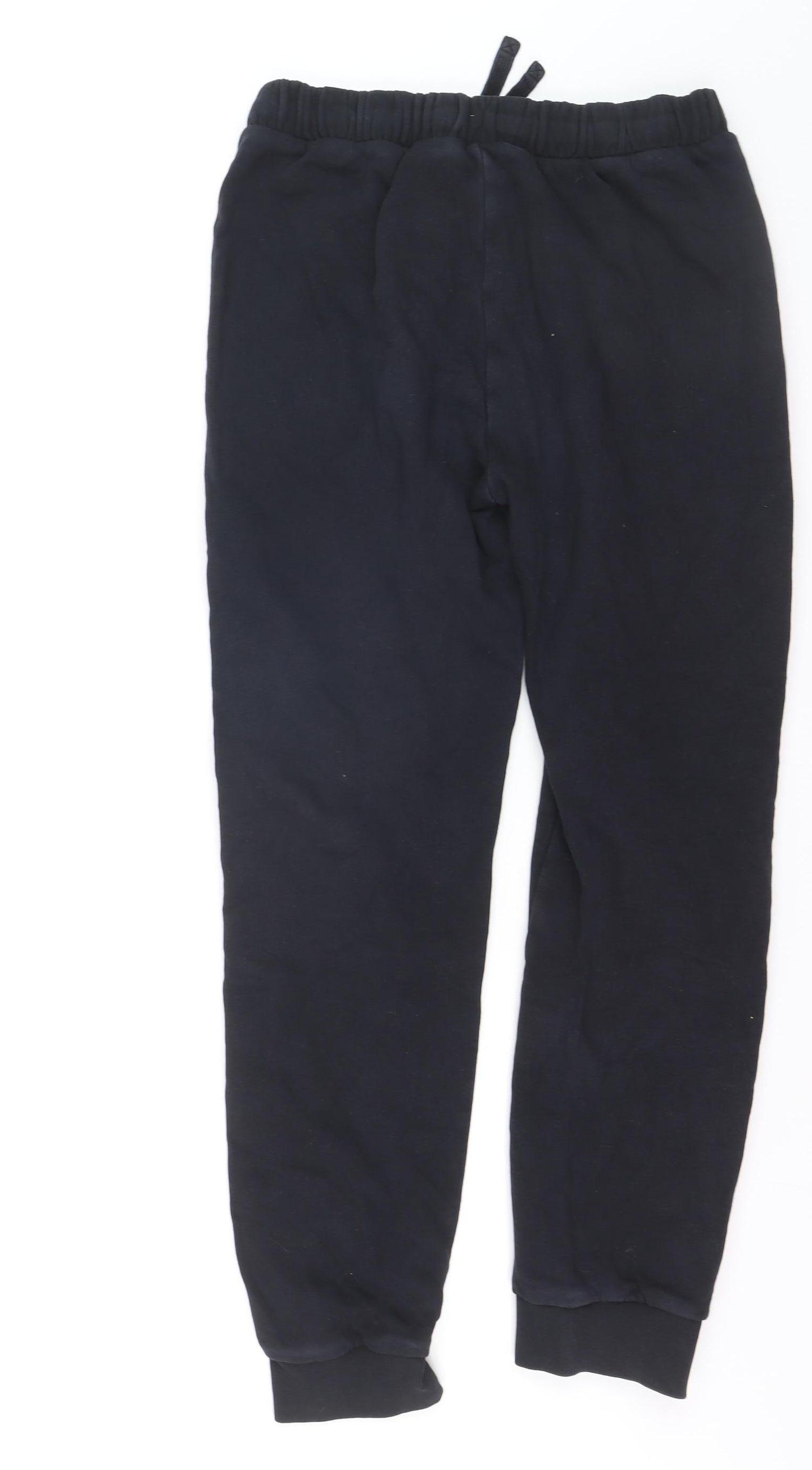 Marks and Spencer Girls Black Jogger Trousers 14-15 Years Fleece Lined