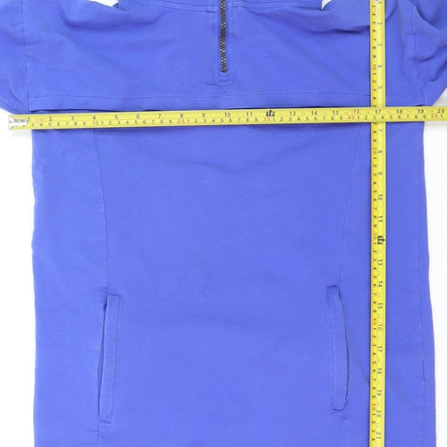 Sweaty Betty Womens Blue Half Zip Hoodie Medium Cotton Blend