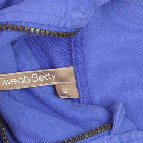 Sweaty Betty Womens Blue Half Zip Hoodie Medium Cotton Blend