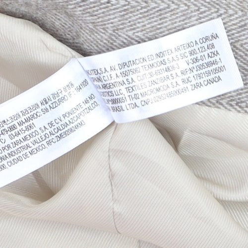 Zara Women Beige Wool Blend Single-Breasted Blazer XS