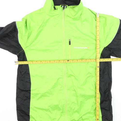 Muddyfox Men's Green Black L Windbreaker Cycling Jacket