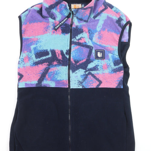 H&L Women’s Multicoloured Fleece Waistcoat Bodywarmer Size S Retro Style