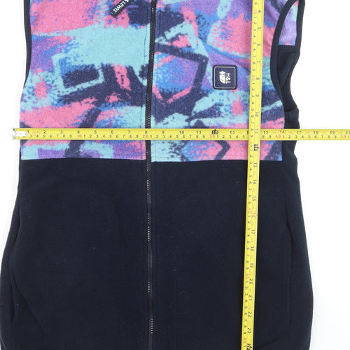 H&L Women’s Multicoloured Fleece Waistcoat Bodywarmer Size S Retro Style