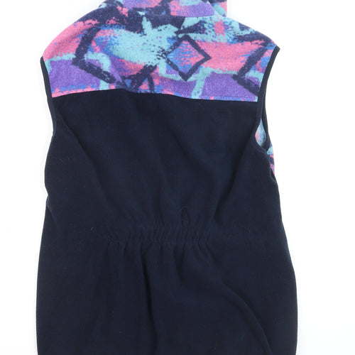 H&L Women’s Multicoloured Fleece Waistcoat Bodywarmer Size S Retro Style