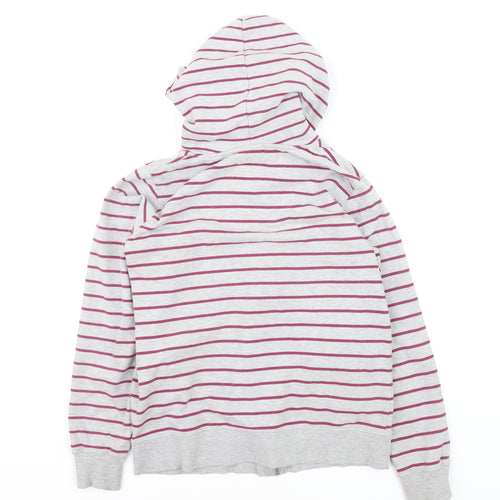 Crew Clothing Co. Women's Grey Stripe Full Zip Hoodie Size 10