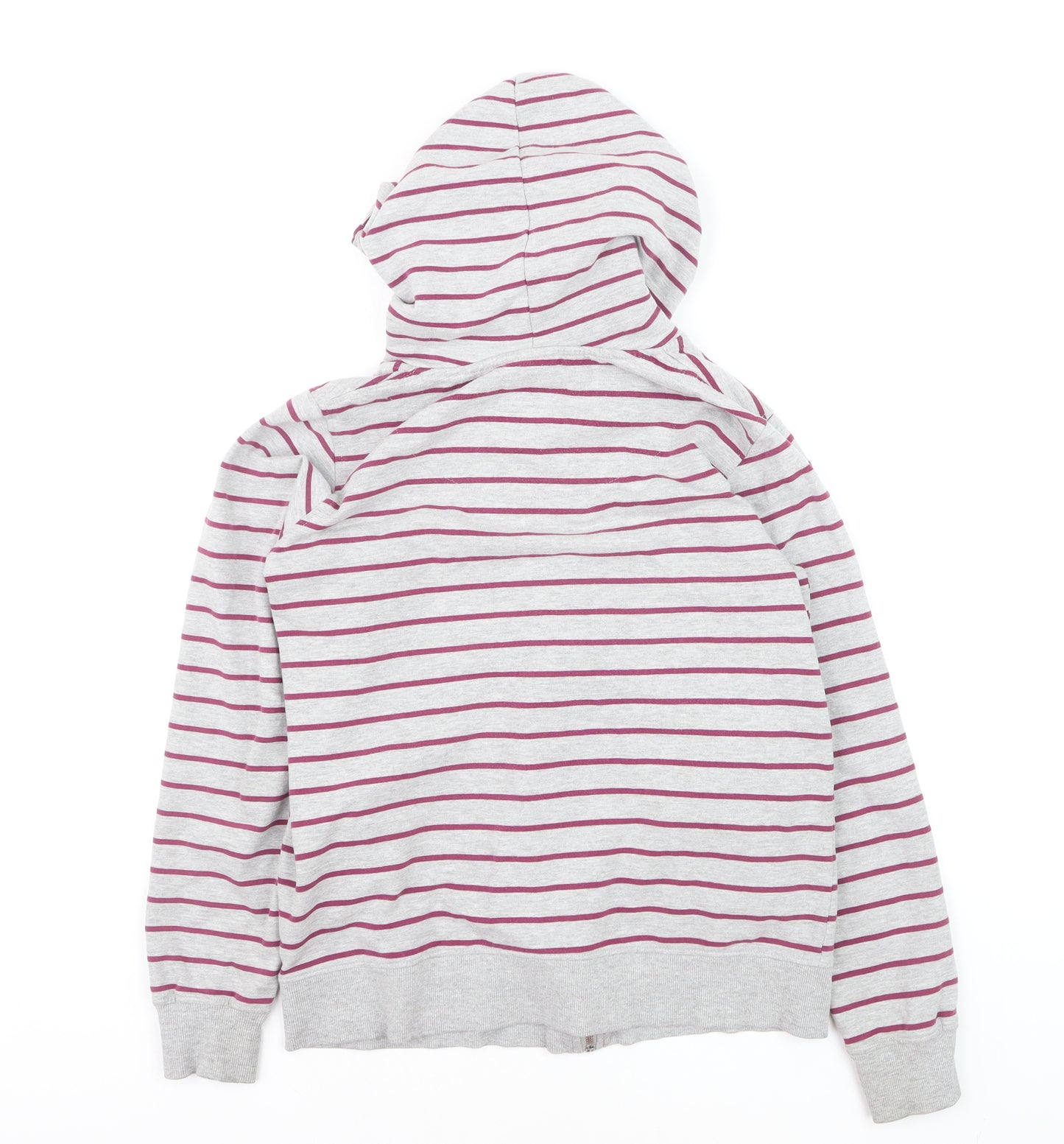 Crew Clothing Co. Women's Grey Stripe Full Zip Hoodie Size 10