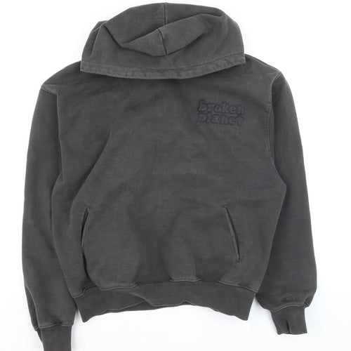 Broken Planet Men's Grey Pullover Hoodie Medium Fleece Logo Streetwear