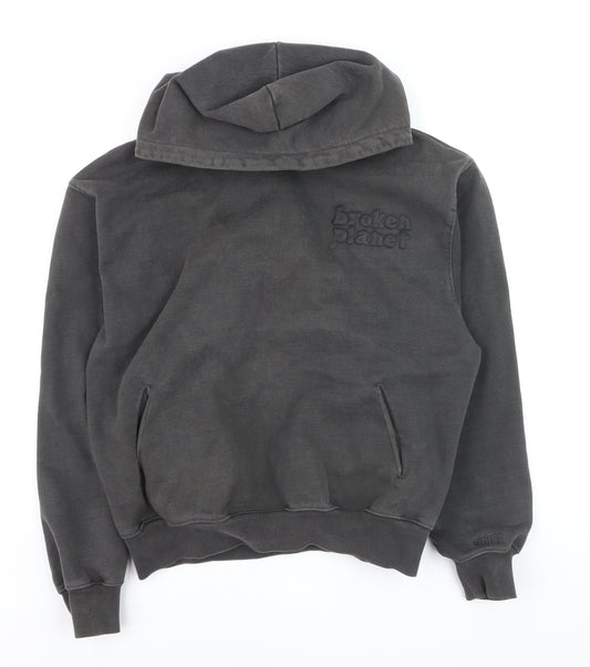 Broken Planet Men's Grey Pullover Hoodie Medium Fleece Logo Streetwear