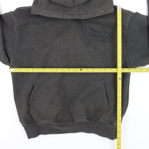 Broken Planet Men's Grey Pullover Hoodie Medium Fleece Logo Streetwear