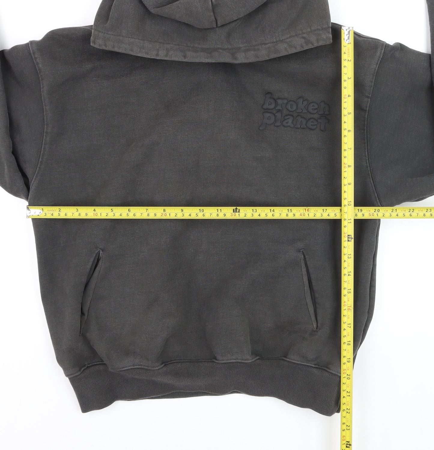 Broken Planet Men's Grey Pullover Hoodie Medium Fleece Logo Streetwear