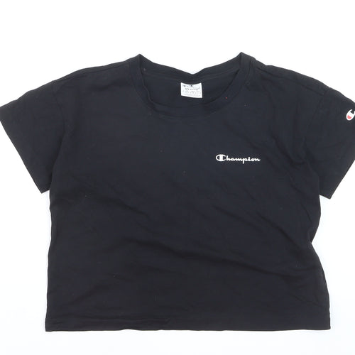 Champion Women’s Black Cropped Cotton T-Shirt Size M