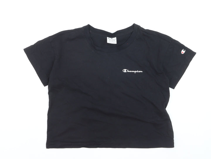 Champion Women’s Black Cropped Cotton T-Shirt Size M